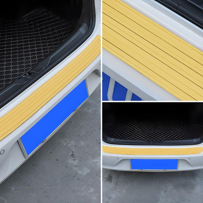 Car Rear Bumper Protector Guard, Anti-Scratch Abrasion Rubber Trunk Door Entry Sill Guard, Non-Slip Vehicle Trim Cover Protection Strip, Car Accessories for Most Cars and SUV (Black/Red/35.4" x2.7)