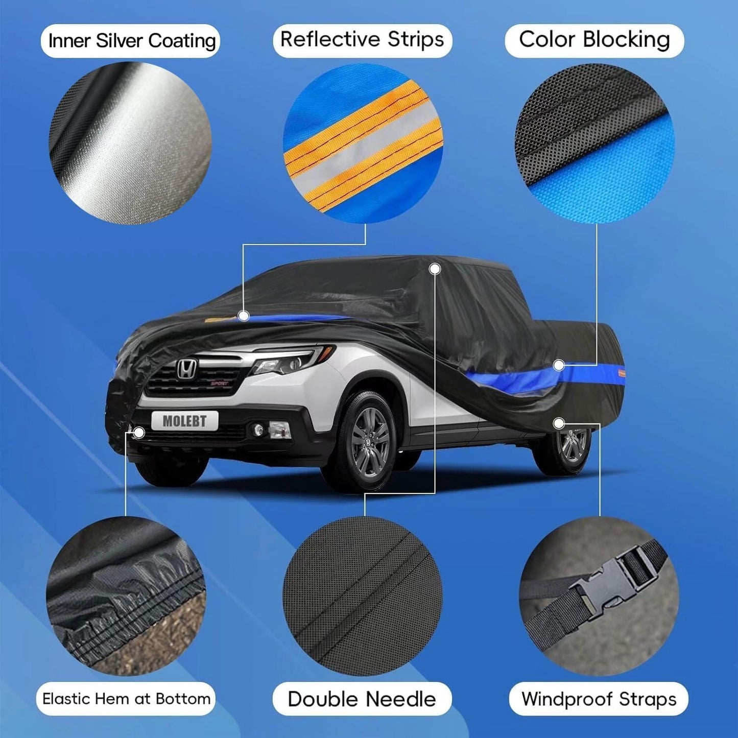 Car Cover Waterproof All Weather for Automobiles, Universal Fit Sedan Coupe Chevrolet Corvette/Camaro, Ford Mustang/Fusion, Honda Accord/Civic, KIA Optima, Hyundai Sonata, Nissan Maxima etc.
