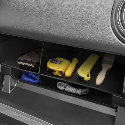 Glove Box Dividers Organizer Compatible with Toyota 2016-2020 2021 2022 2023 Tacoma Accessories Black ABS Material Center Console Organizer