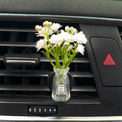 Set of 4 Cute Flower Bouquet Car Air Freshener Vent Clips, Mini Artificial Flowers for Car Air Vent Decoration, Auto Interior Dashboard Ornament Accessories
