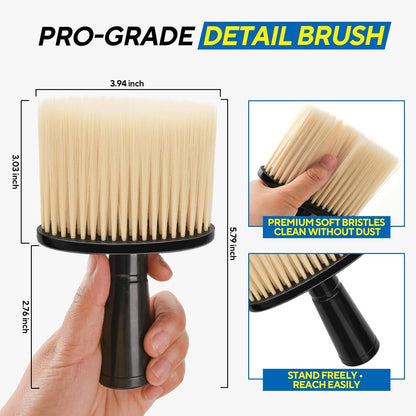 4PCS Car Detailing Brush Kit - Ultra Soft Boars Hair Car Interior Detailing Brushes, Includes 4 Different Brushes, Multi-use for Cleaning Interior or Exterior - Perfect Car Accessory Gift