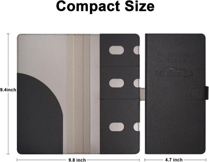 RSAquar Car Registration and Insurance Holder, Vehicle Glove Box Organizer Cool Car Accessories, Auto Truck Document Holder for Cards, Driver License, Black Glitter