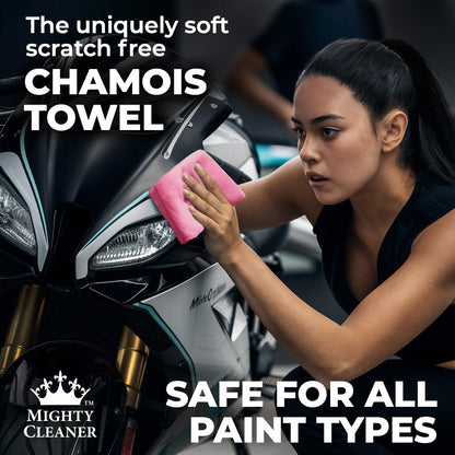 Premium Shammy Cloth for Car Drying - 26”x17” - Super Absorbent Chamois Towel for Car - Scratch-Free, Reusable & Soft