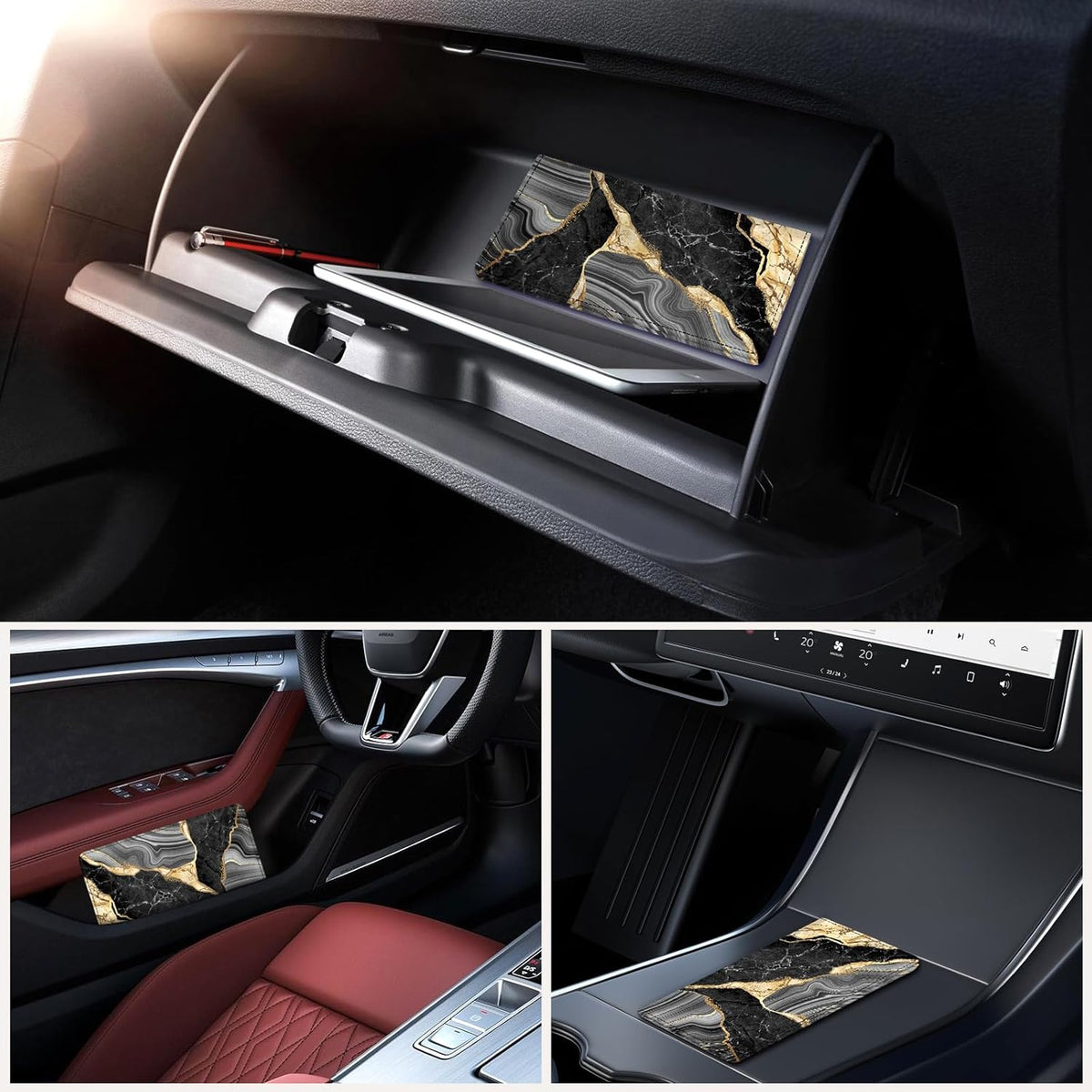 Car Registration and Insurance Holder，Colour Patterns Men Women Car License Document Registration and Insurance Card Holder