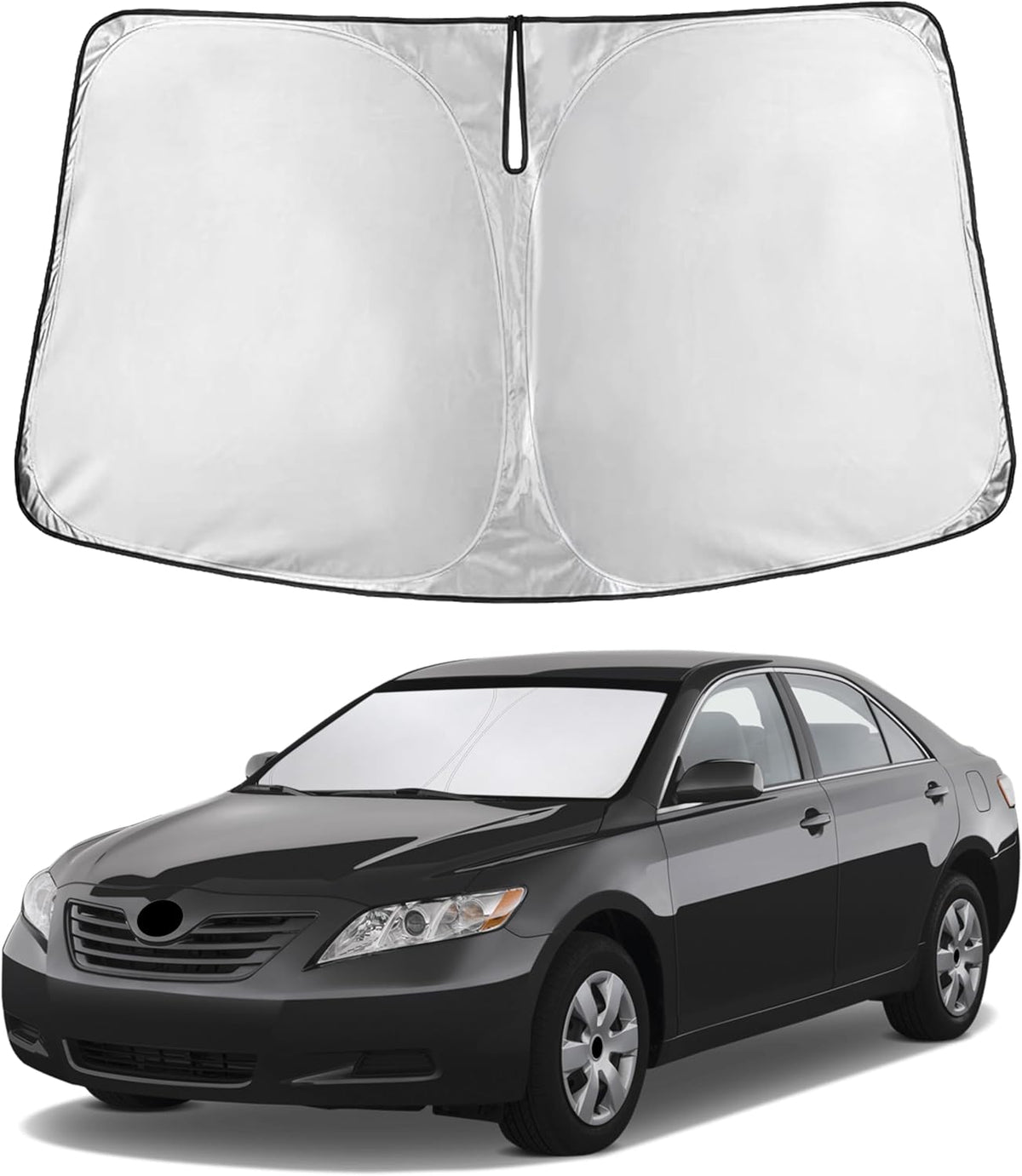 EcoNour Car Windshield Sun Shade | 2025 Upgraded Innovative No-Light-Pass Technology for Maximum Coverage | Foldable Sun Shade Keeps Your Vehicle Cool | Must-Have Car Accessories | Small (59" x 29") - Colors K