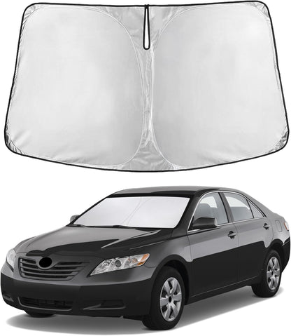 EcoNour Car Windshield Sun Shade | 2025 Upgraded Innovative No-Light-Pass Technology for Maximum Coverage | Foldable Sun Shade Keeps Your Vehicle Cool | Must-Have Car Accessories | Small (59" x 29") - Colors K
