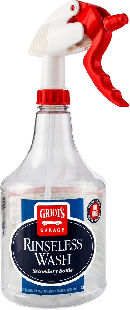 Griot's Garage Rinseless Wash for Car Cleaning and Detailing, No-Rinse Vehicle Washing, Dilutes Into Detailer, Clay Bar Lubricant, 10479, 35oz
