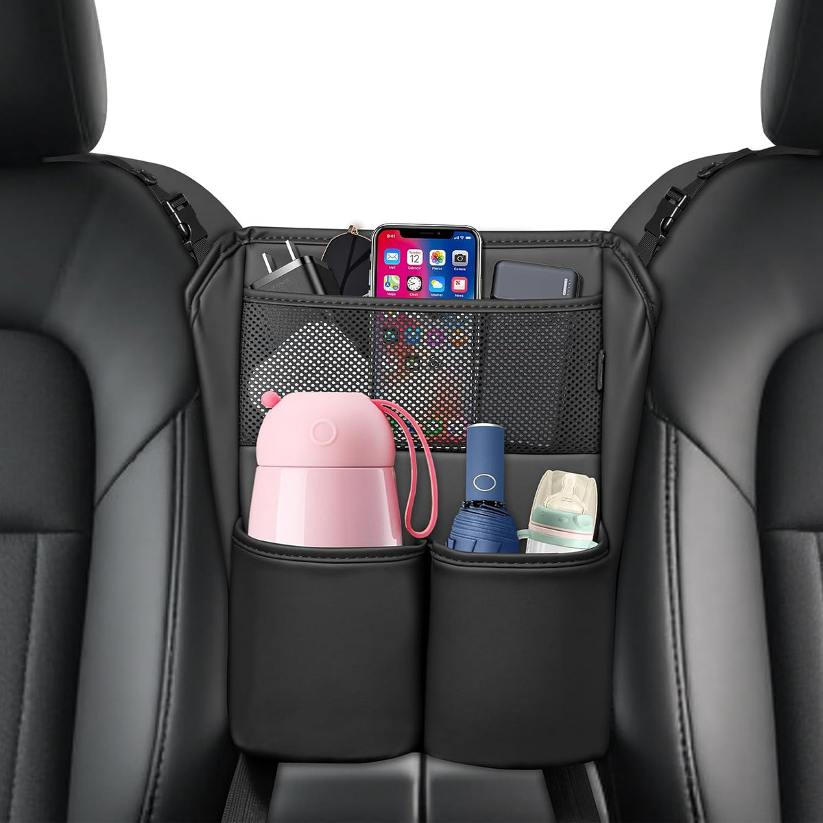 FLORICH Car Seat Gap Filler, Pro-Seats Gap Filler Organizer and Storages 2-in-1, Premium Leather Center Console Organizer, Car Organizer Front Seat Universal Fit for Car SUV Truck