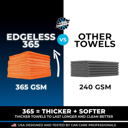 The Rag Company - Edgeless 365 Microfiber Towels (10-Pack) Premium 70/30 Blend, Professional Polishing, Wax Removal, Auto Detailing, 365gsm, 16in x 16n, Royal Blue