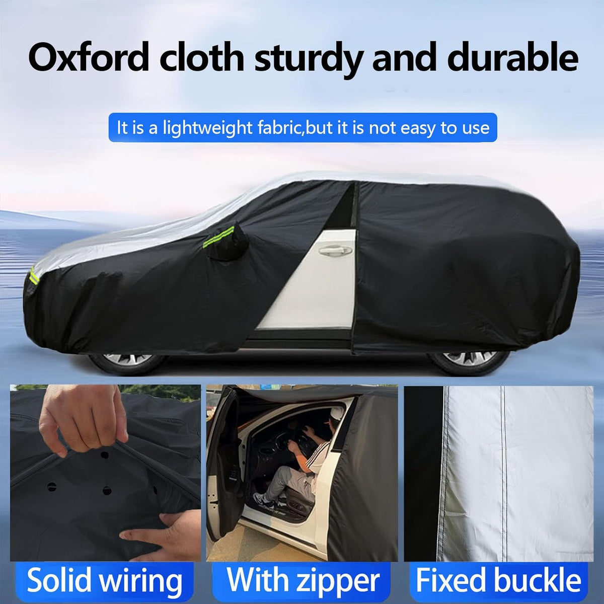 SUV car Cover All Weather Waterproof Murano, Subaru Outback/Solterra，Cadillac XT5/SRX, Buick Envision and Other Models -Outdoor Sunshade Protection with Zipper (Length 188 to 195 inch)