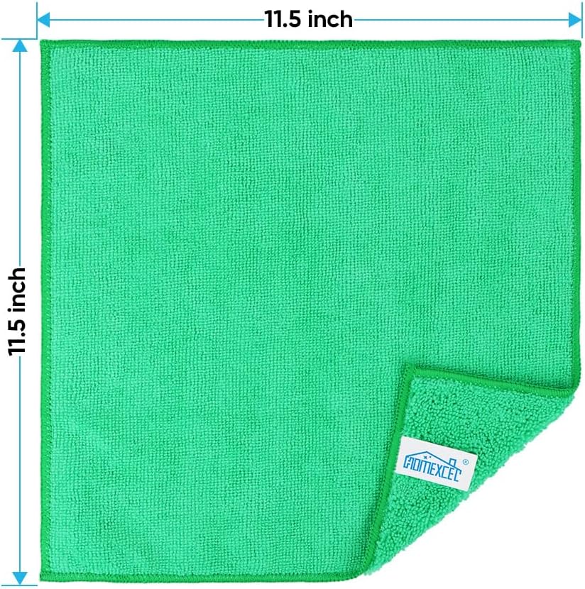 HOMEXCEL Grey Microfiber Cleaning Cloth, 12 Pack Premium Microfiber Towels for Cars, Lint Free, Scratch-Free, Highly Absorbent, Reusable Cleaning Rags for Car, Household, Kitchen, Window, 11.5"X11.5"