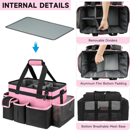 Cleaning Caddy,Cleaning Bag for Housekeepers,Cleaning Supplies Organizer with Handle,Black