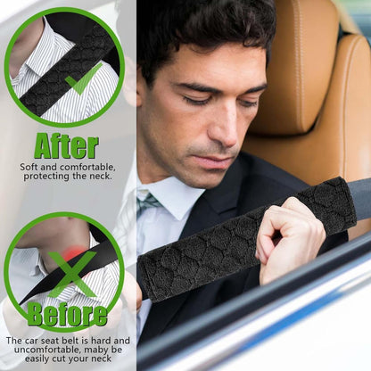 5 Pack Soft Car Seat Belt Cover Protector Comfort Auto Seatbelt Pads Strap Cushion Protecting Neck Shoulder Sedan SUV Trucks Car Interior Accessories for Adults Women Men 11 Inch Black