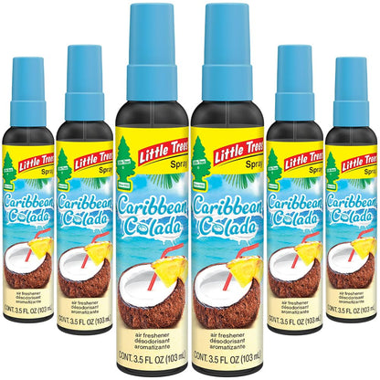 LITTLE TREES Car Air Freshener | Spray Provides a Long-Lasting Scent for Auto or Home | On-the-go Freshness | Black Ice, 6 Air Fresheners