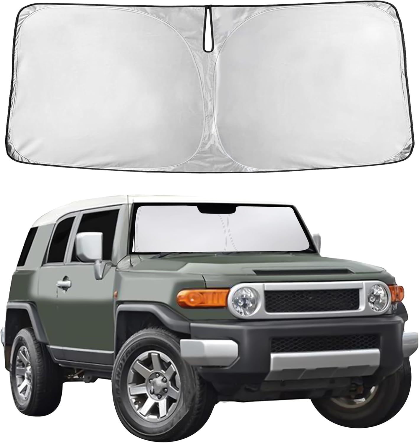 EcoNour Car Windshield Sun Shade | 2025 Upgraded Innovative No-Light-Pass Technology for Maximum Coverage | Foldable Sun Shade Keeps Your Vehicle Cool | Must-Have Car Accessories | Small (59" x 29") - Colors A