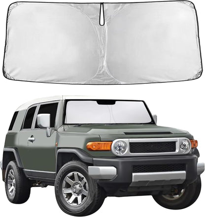 EcoNour Car Windshield Sun Shade | 2025 Upgraded Innovative No-Light-Pass Technology for Maximum Coverage | Foldable Sun Shade Keeps Your Vehicle Cool | Must-Have Car Accessories | Small (59" x 29") - Colors A