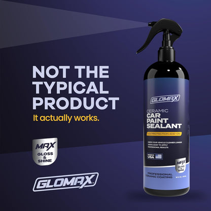 Premium Ceramic Coating for Cars with UV Protection (16 oz) – Extremely Hydrophobic & Slick Car Wax Spray, Long-Lasting, Quick & Easy Application, Maximum Gloss & Shine.