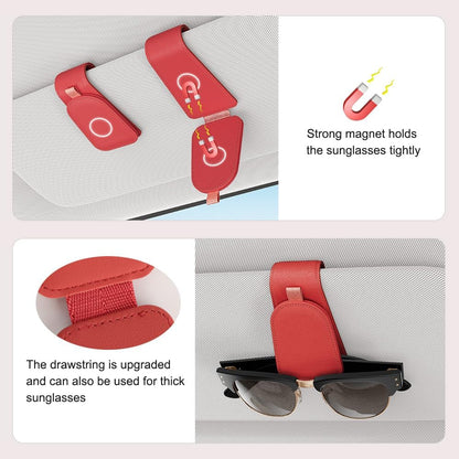 Sotfamily Sunglass Holder for Car Visor, Suede Cloth Magnetic Sunglass Organizer for Car Accessories, 2 Packs, Black