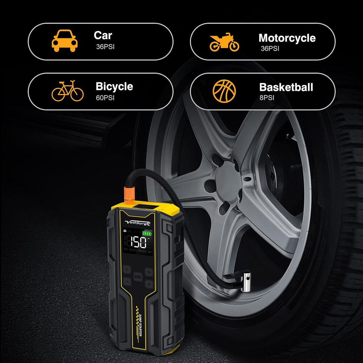 4000A Portable Jump Starter for Car, 12V Jump Box for Engine Max 7.0L Gas/5.5L Diese, Jumper Starter Battery Charger Pack with LED Flashlight & USB Port
