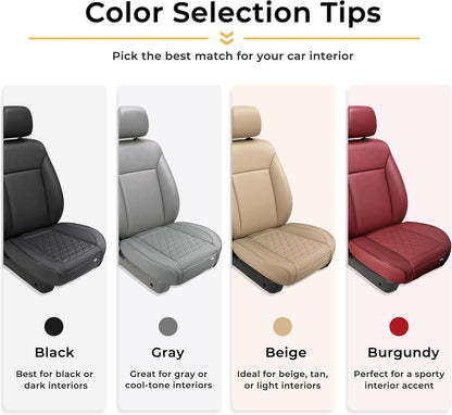 Black Panther Luxury Faux Leather Car Seat Cover Front Bottom Seat Cushion Cover, Anti-Slip and Wrap Around The Bottom, Fits 95% of Vehicles - 1 Piece,Black