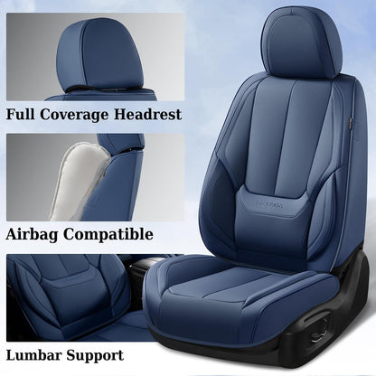 Coverado Seat Covers Full Set, Black Seat Covers for Cars 5 Seats, Car Seat Protector, Waterproof Nappa Leather Car Seat Cushion, Front and Rear Car Seat Cover Fit for Most Sedans SUV Pick-up Truck - Colors B