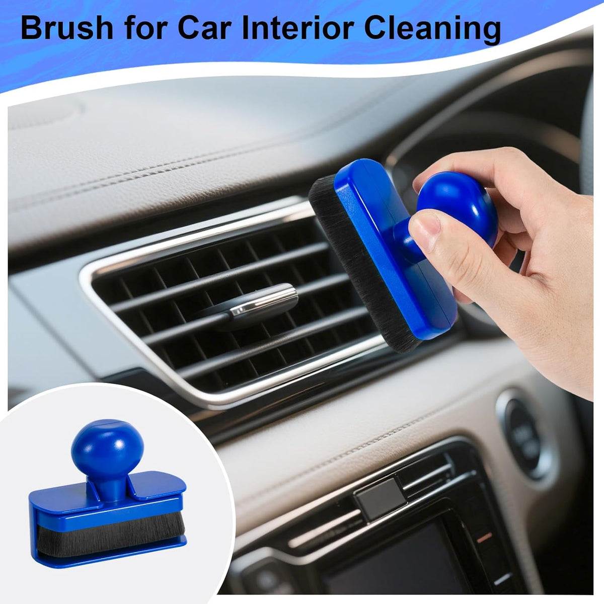 UNIMEIX Tire Shine Applicator Brush Large Vegan Tire Shine Brush with Storage Stand for Vehicles Tire Shine Polish Wax and Car Wash