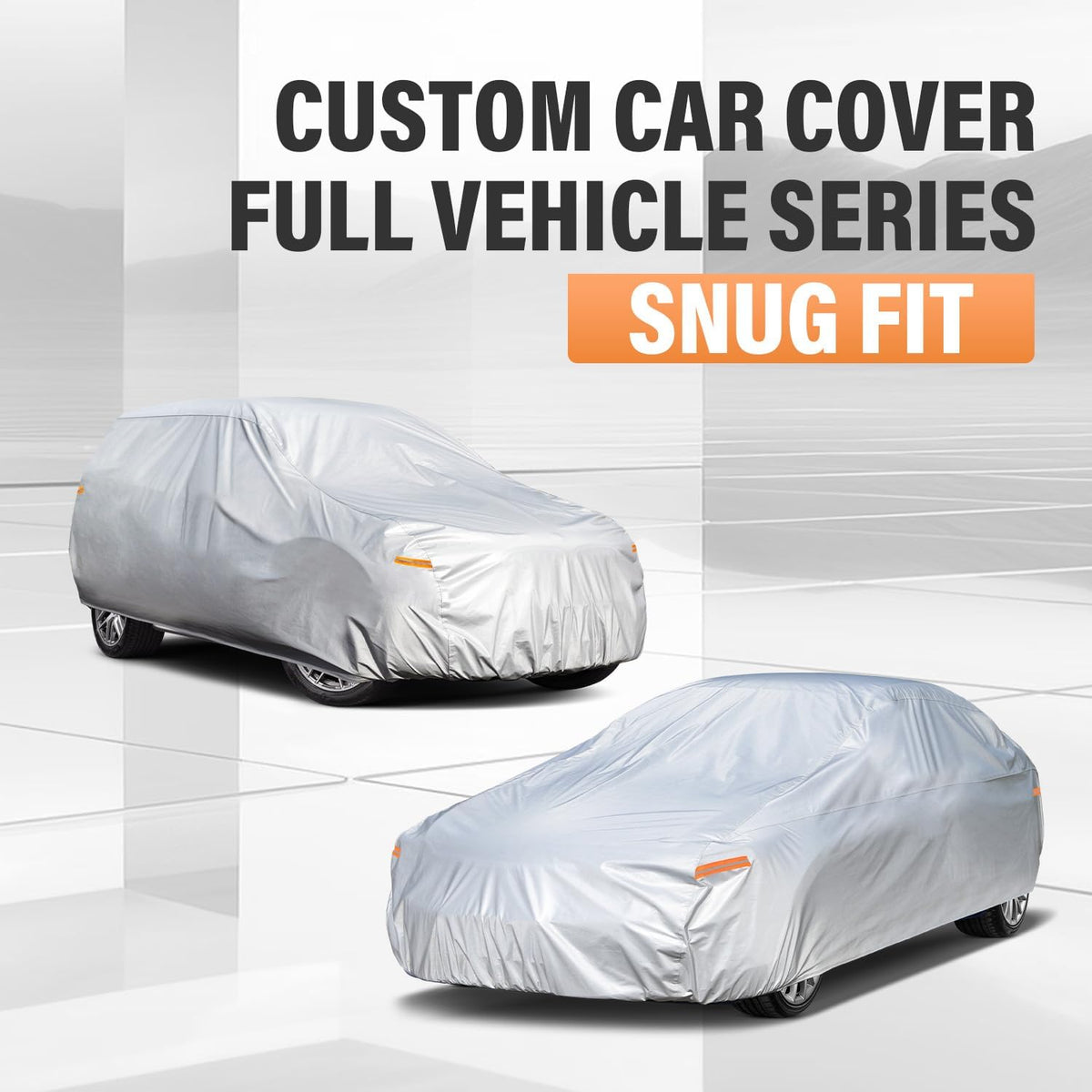 Kayme Sedan Car Cover Waterproof All Weather for Automobiles - See Vehicle Size Chart for Accurate Fit - Outdoor Full Exterior Cover Sun Rain Snow UV Protection with Zipper. Size A4 (See Size Chart)