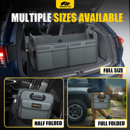 MIKKUPPA Car Trunk Organizer - 70L Collapsible Trunk Organizer for Groceries, Car Storage Organizers for SUV Auto Truck Van with Non Slip Bottom (Black)