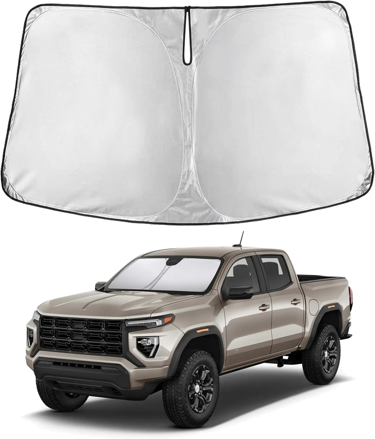 EcoNour Car Windshield Sun Shade | 2025 Upgraded Innovative No-Light-Pass Technology for Maximum Coverage | Foldable Sun Shade Keeps Your Vehicle Cool | Must-Have Car Accessories | Small (59" x 29") - Colors E