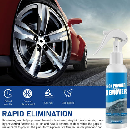 2Pcs Car Rust Removal Spray,Iron Powder Remover,Rustout Instant Remover Spray,Multifunctional Paint Cleaner Car Maintenance Powder Spray Rust Remover Iron Cleaning,Iron Powder Remover for Car (100ML)