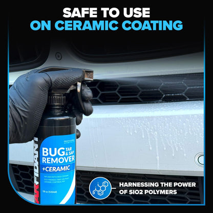 Carfidant Bug and Tar Remover for Cars Exterior with Ceramic Coating - Easily and Safely Clean Bug Splatter, Bird Poop from Paint, Plastic, Rubber, Metal, Chrome, Glass - Pre Wash for Car Detailing