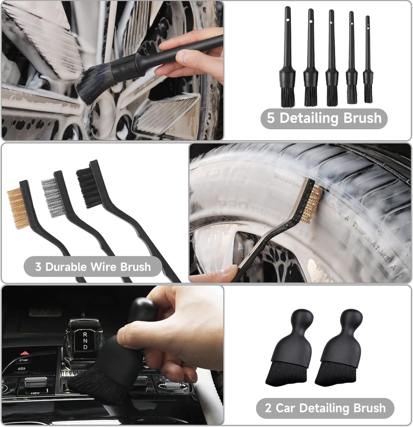 36Pcs Car Detailing Kit, Car Detailing Brush Set, Car Cleaning Kit, Auto Detailing Tools for Interior Exterior Wheels, Professional Car Wash Accessories with Windshield Cleaning Tool and Storage Box