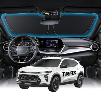 Wigoo Tesla New Model Y Accessories Windshield Sunshade [OEM Design, 100% Sun Blockage] Foldable Heat Insulation Sunshade with Storage Bag, for Model Y 2020~2026 (Juniper), Silver Coating - Colors A