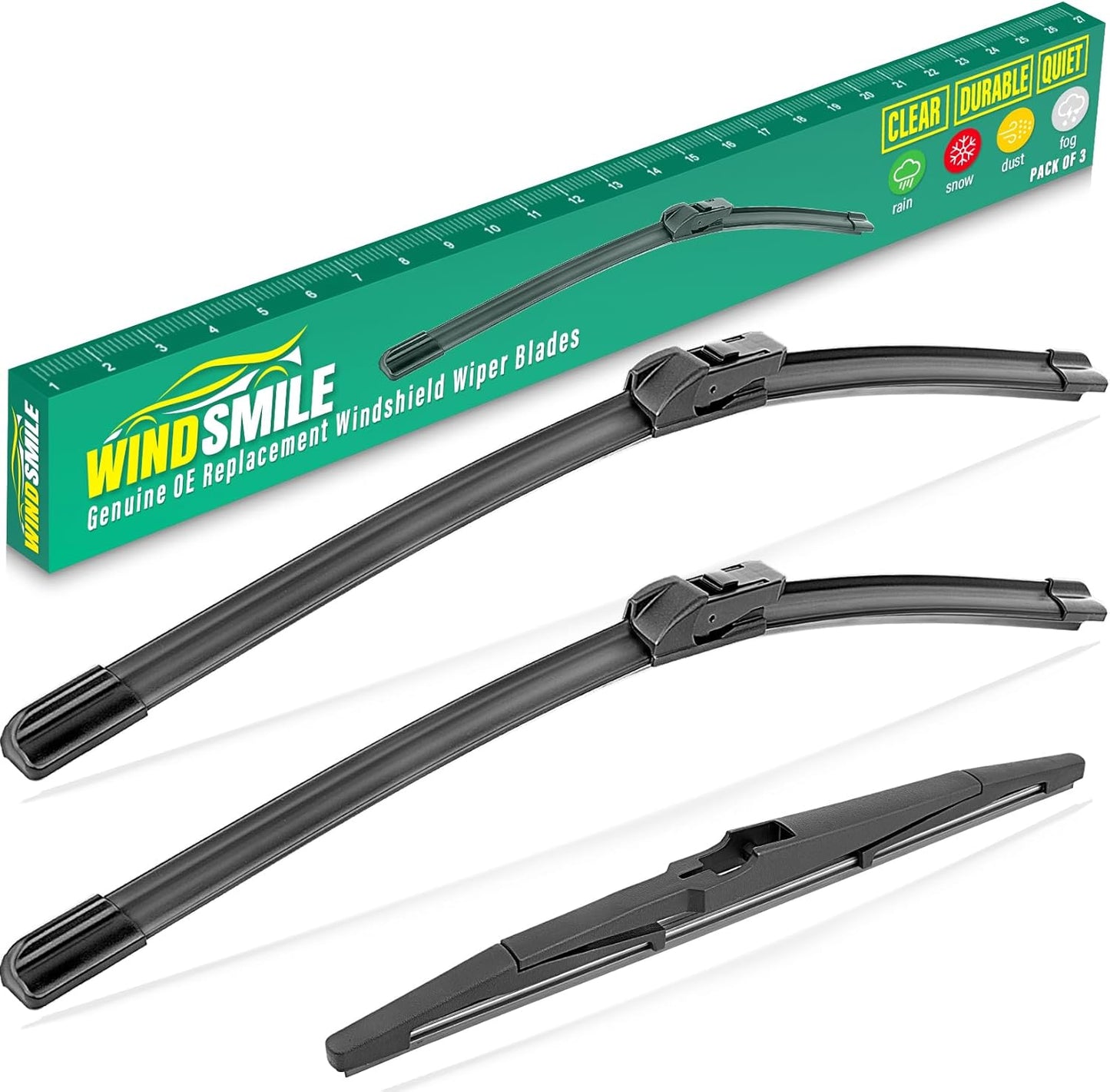 26" 16" 11" Windshield Wiper Blades Replacement for Chevrolet Chevy Trax 2024 2025 2026 Premium All Weather Front Rear Wipers Set - OEM Quality (Pack of 3) - Colors C