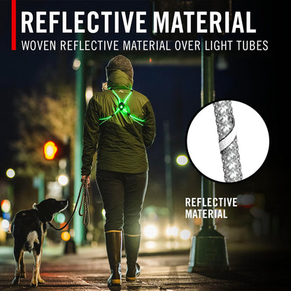 Coast LH150 Version 2.0 Rechargeable LED Hi-Vis Lighted Vest, 6+ Color Modes, Reflective, One Size Fits Most with *NEW & IMPROVED 18 HOUR RUNTIME*