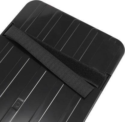 X AUTOHAUX Black Universal Car Sun Visor Organizer Sunglasses Case Storage Pocket Hook and Loop Tape ABS PU Leather for SUV RV Truck
