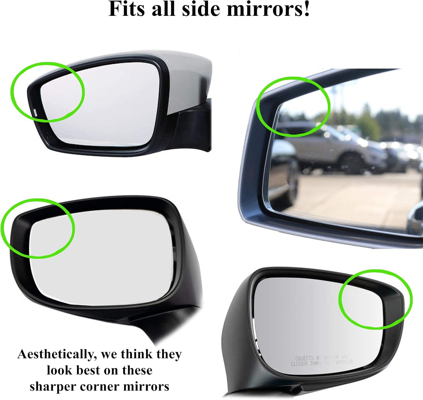 Superfan Blind Spot Mirrors for Cars by Safe View Company – Real Convex Glass for Clear Wide Angle Vision – Safer Lane Changes, Easy Stick-On, Weatherproof & Long Lasting Durability
