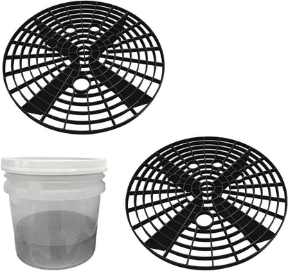 Yourkar Car Wash Bucket Inserts - 2 PCS Plastic Grit Trap for Vehicle Detailing, Auto Dirt Collectors, Fits 12 Inch Diameter Bucket, Universal Car Accessories (Black)