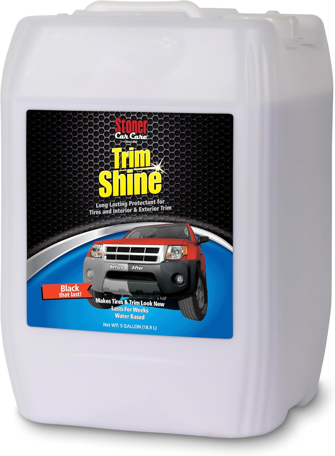 Stoner Car Care 91034 Trim Shine – Black Trim and Plastic Restorer for Cars – Vinyl and Plastic Trim Protectant Coating for Interior and Exterior Use – Fast-Drying No Sling – 12 oz