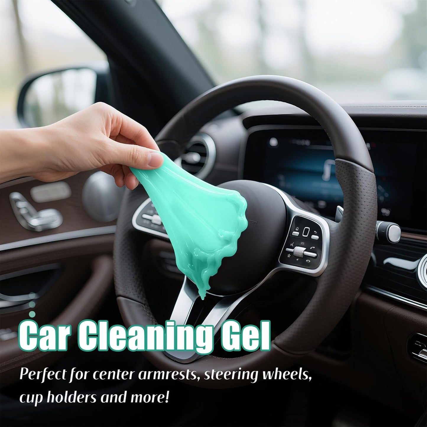 ASFSKY Car Cleaning Gel (Blue,Mint) Cleaning Putty Universal Dust Cleaning Car Interior Cleaner Keyboard Dust Remover Car Slime Gifts for Men Women girl（1 pack）