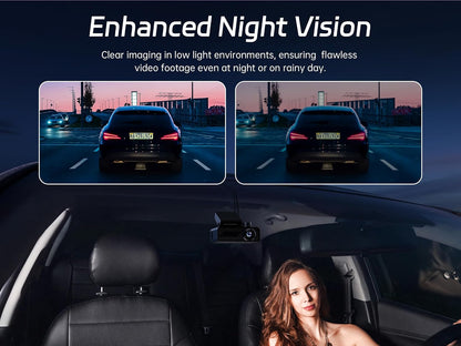 Pelsee P1 Duo 4K Dash Cam Front and Rear, 64GB SD Card, 4K+1080P Dual Dash Camera for Cars, Wi-Fi & App Control, 1.5’’IPS Display Car Camera, Voice Control, Night Vision, 24H Parking Mode, G-Sensor