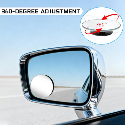 ZUFECY 2-Pack 360° Adjustable Blind Spot Mirrors - 2" Frameless Convex Glass for Sedans, Trucks & SUVs
