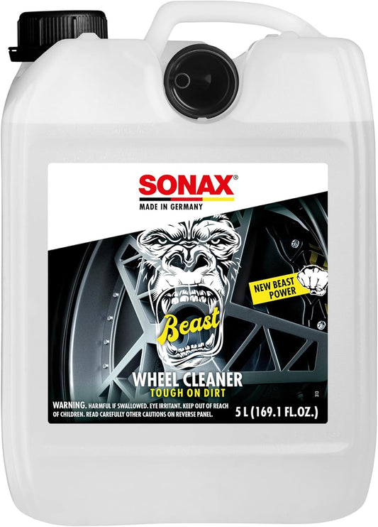 SONAX Beast Wheel Cleaner | Color-Changing Formula for Wheels & Rims | Dissolves Baked-On Contamination, Road Grime & Iron Particles | Safe for Factory and Aftermarket Finishes | 1 Liter | 33.8 oz