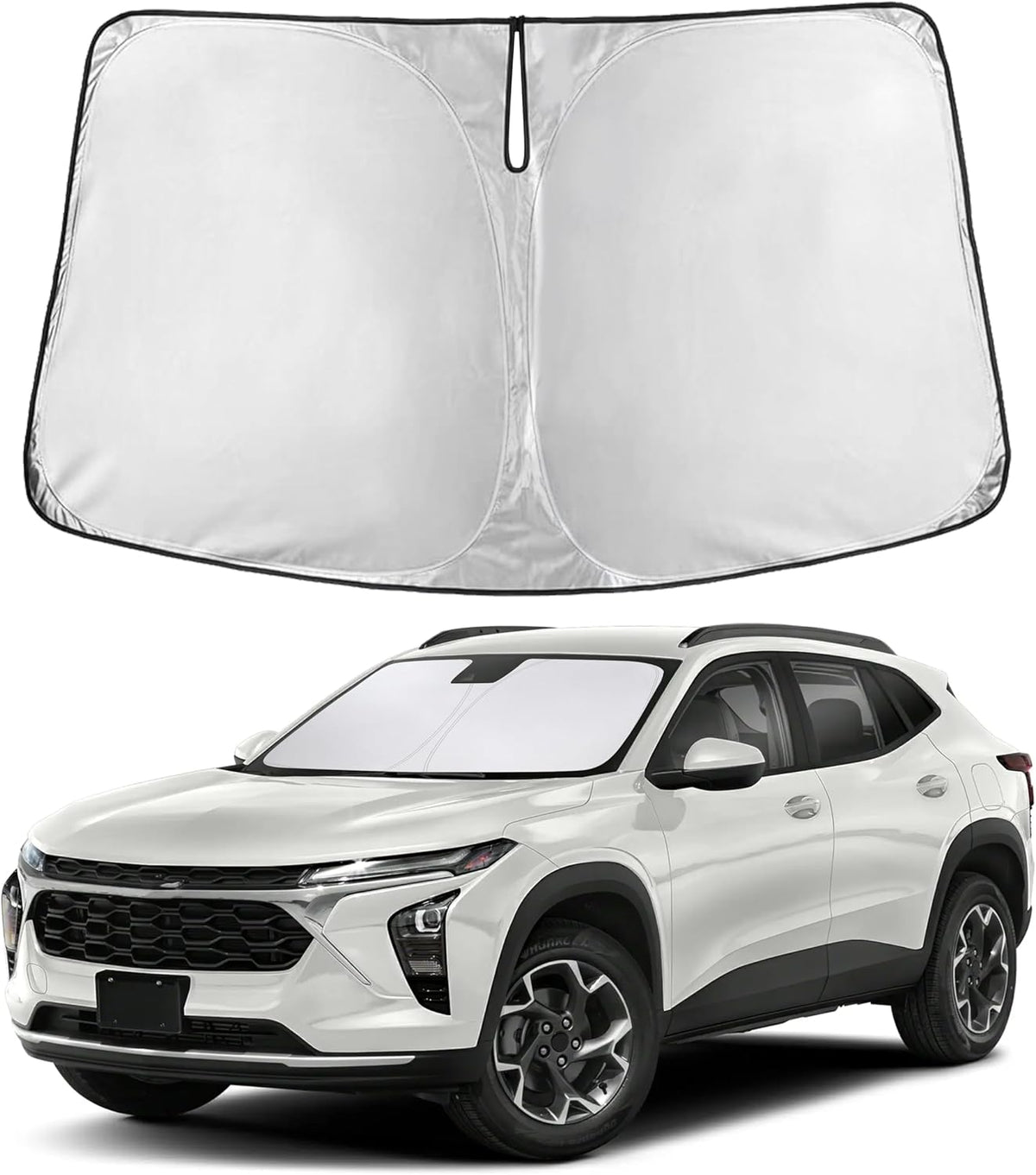 EcoNour Car Windshield Sun Shade | 2025 Upgraded Innovative No-Light-Pass Technology for Maximum Coverage | Foldable Sun Shade Keeps Your Vehicle Cool | Must-Have Car Accessories | Small (59" x 29") - Colors M