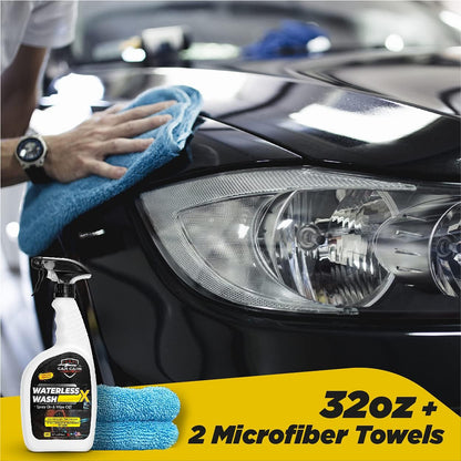 Waterless Wash X-Car Detailing Without Water (128 oz Gallon) Quick Detailer for Any Vehicle-Wash in Your Garage, at Work, or Anywhere-Spray On & Wipe Off