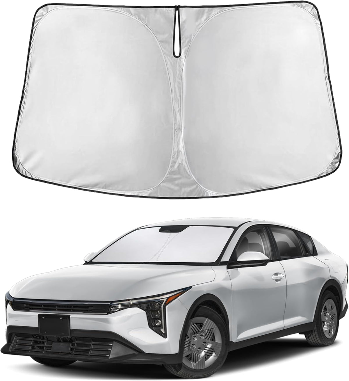 EcoNour Car Windshield Sun Shade | 2025 Upgraded Innovative No-Light-Pass Technology for Maximum Coverage | Foldable Sun Shade Keeps Your Vehicle Cool | Must-Have Car Accessories | Small (59" x 29") - Colors E