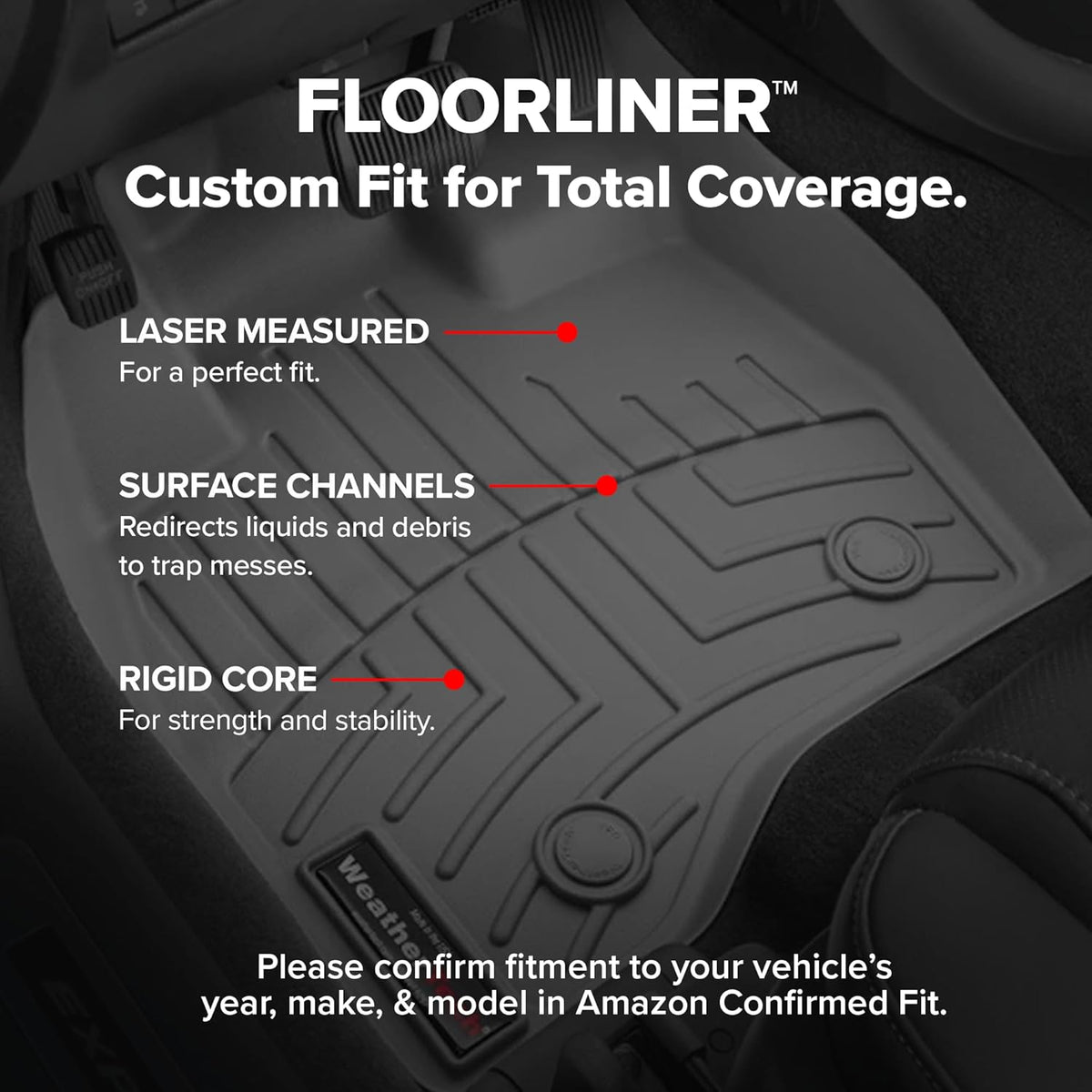WeatherTech FloorLiners Custom Fit for 2017-2022 Honda CR-V, 2020-2022 CR-V Hybrid - 1st & 2nd Row (441110-1-2), Black