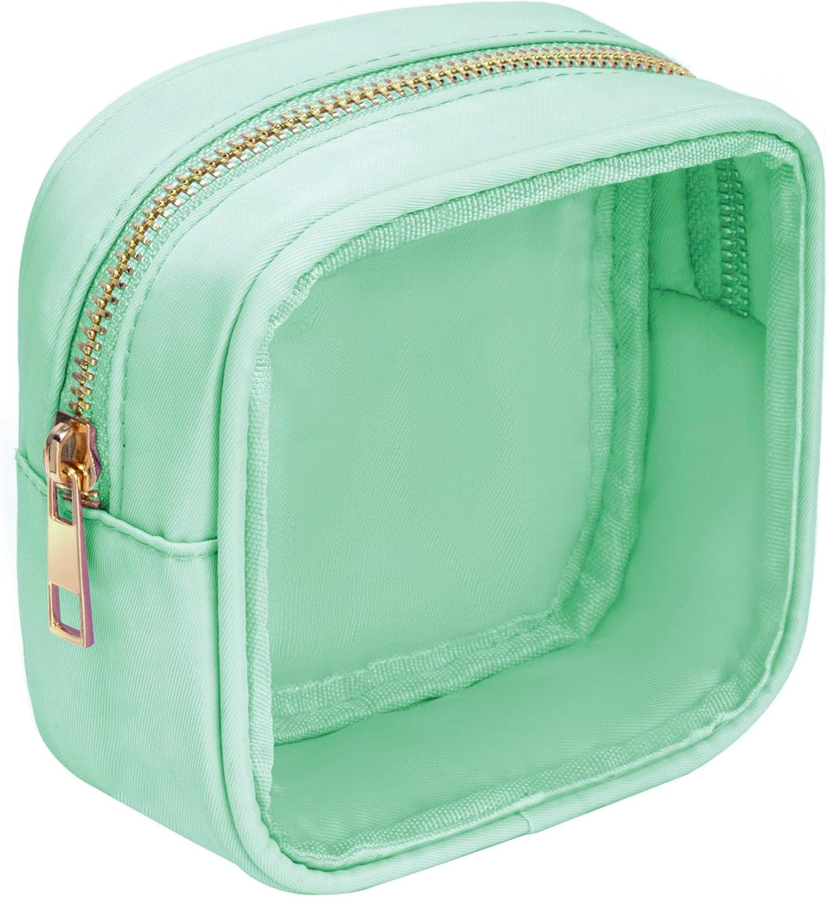Small Clear Makeup Bag for Purse Small Cosmetic Bag Travel Size Toiletry Bags Cute Travel Makeup Bag,Coin Purse,Car Asscessories Organizer Storage Travel Essentials for Women Girls(Clear-Beige)