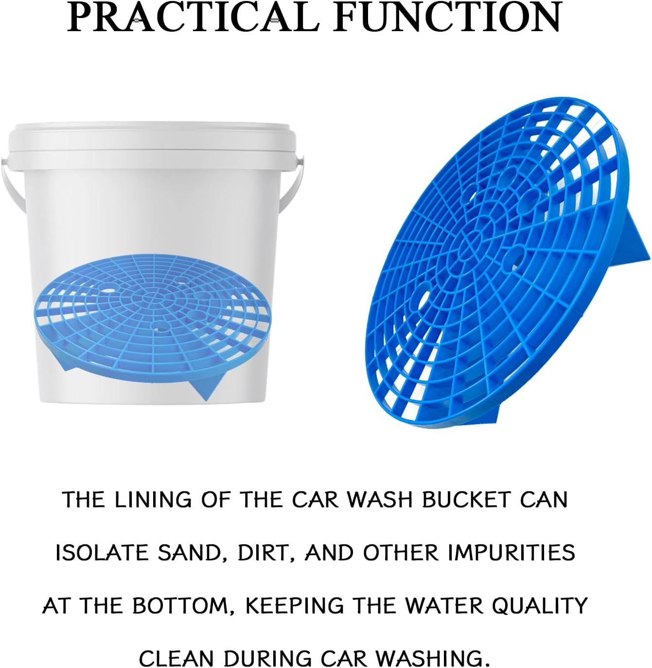 2 PCS Car Wash Bucket Insert Dirt Guard, Grit Trap Dirt Lock Filter for 3-5 Gallon 12 Inch Buckets, Automotive Detailing Wash Tool for to Prevent Swirl Marks (Black+Red)