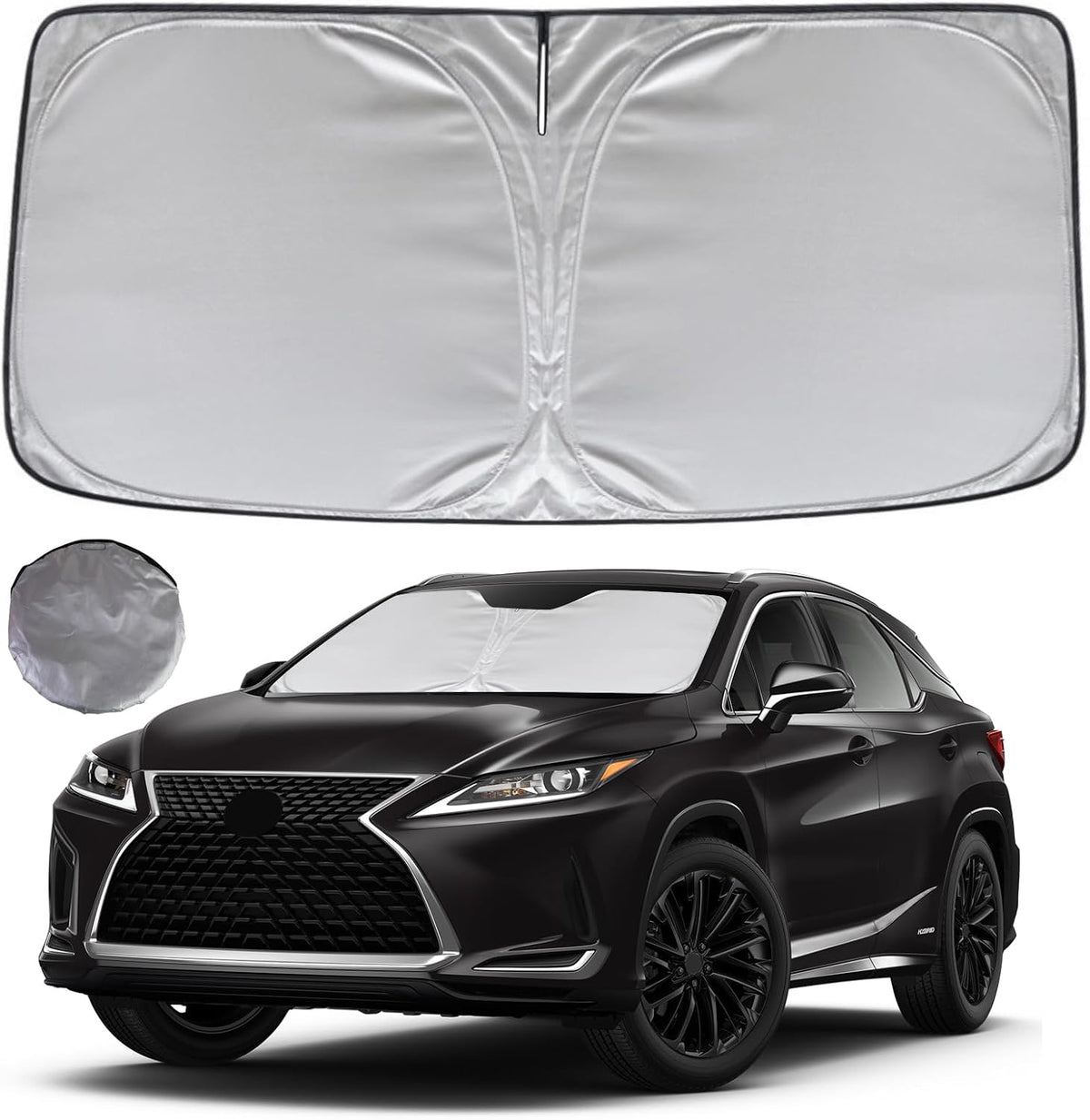 KAYZT Windshield Sun Shade for 2019-2025 2026 Chevy Silverado 1500 /GMC Sierra 1500 2500HD 3500HD Foldable Sunshade Front Window Custom Fit Car Accessories - Colors C